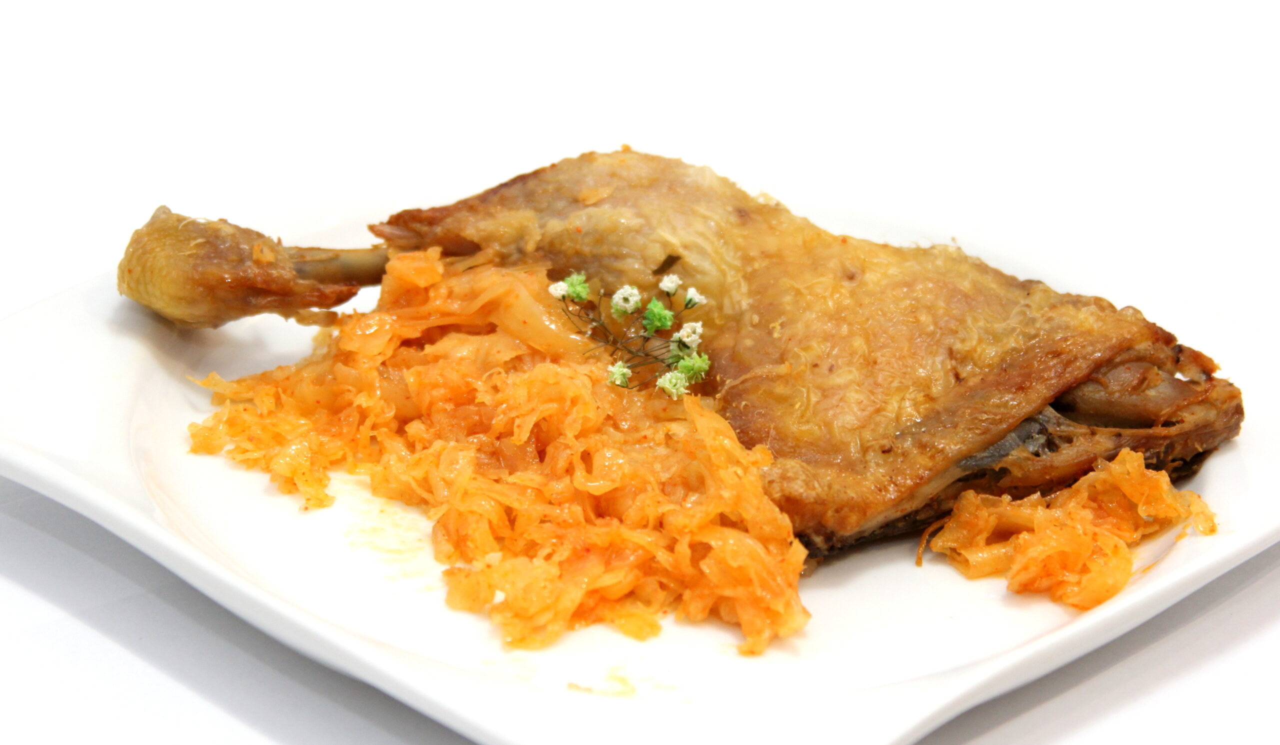 Pečené kuracie stehno na kvasenej kyslej kapuste