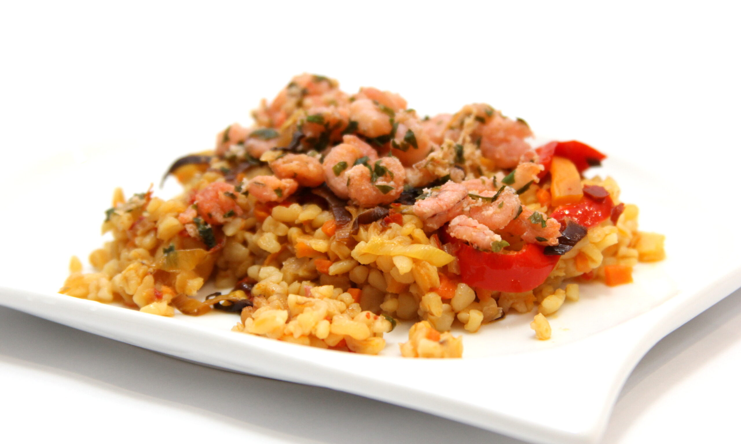 Zeleninový pilaf s krevetami